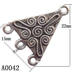 Connector Lead-Free Zinc Alloy Jewelry Findings 22x15mm hole=1mm Sold per pkg of 500