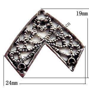 Connector Lead-Free Zinc Alloy Jewelry Findings 24x19mm hole=1mm Sold per pkg of 400