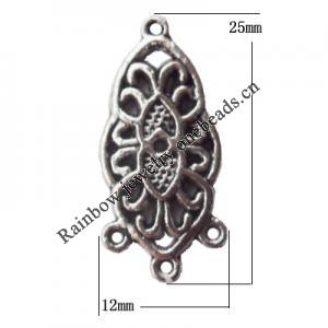 Connector Lead-Free Zinc Alloy Jewelry Findings 25x12mm hole=1mm Sold per pkg of 500