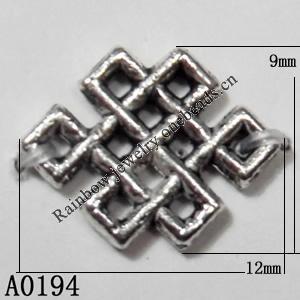 Connector Lead-Free Zinc Alloy Jewelry Findings 9x12mm hole=1mm Sold per pkg of 1500