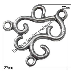 Connector Lead-Free Zinc Alloy Jewelry Findings 22x27mm hole=2mm Sold per pkg of 200