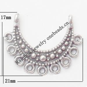 Connector Lead-Free Zinc Alloy Jewelry Findings 21x17mm hole=1mm Sold per pkg of 500