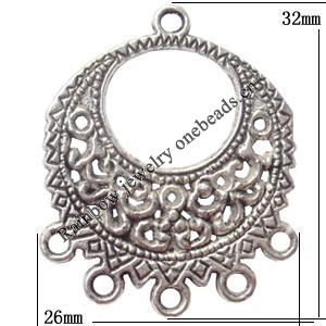 Connector Lead-Free Zinc Alloy Jewelry Findings 26x32mm hole=2mm Sold per pkg of 400