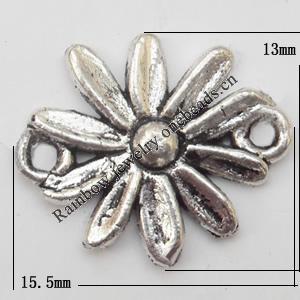Connector Lead-Free Zinc Alloy Jewelry Findings 15.5x13mm hole=1mm Sold per pkg of 1000