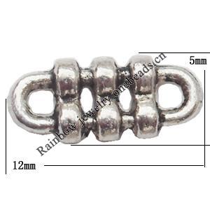 Connector Lead-Free Zinc Alloy Jewelry Findings 12x5mm hole=2mm Sold per pkg of 2000