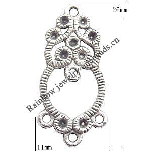 Connector Lead-Free Zinc Alloy Jewelry Findings 11x26mm hole=1mm Sold per pkg of 500