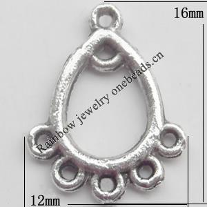 Connector Lead-Free Zinc Alloy Jewelry Findings 12x16mm hole=1mm Sold per pkg of 1000