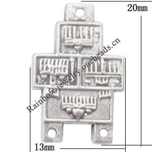 Connector Lead-Free Zinc Alloy Jewelry Findings 13x20mm hole=1mm Sold per pkg of 400