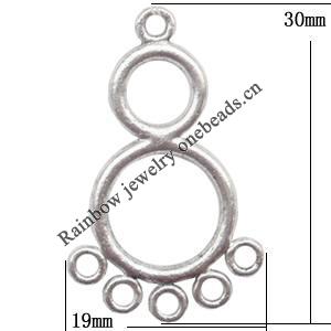 Connector Lead-Free Zinc Alloy Jewelry Findings 30x19mm hole=1.5mm Sold per pkg of 600