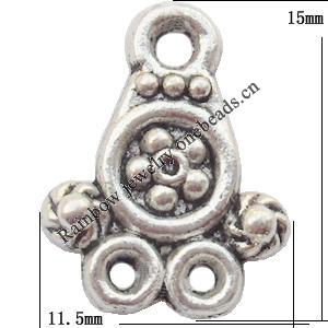 Connector Lead-Free Zinc Alloy Jewelry Findings 11.5x15mm hole=1mm Sold per pkg of 1000