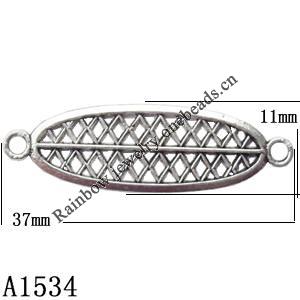 Connector Lead-Free Zinc Alloy Jewelry Findings，37x11mm hole=1.5mm Sold per pkg of 400