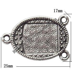 Connector Lead-Free Zinc Alloy Jewelry Findings，25x17mm hole=1mm Sold per pkg of 300
