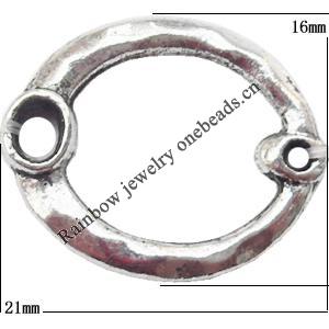 Connector  Lead-Free Zinc Alloy Jewelry Findings，21x16mm big hole=2.5,small hole=1mm Sold per pkg of 300