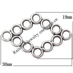 Connector Lead-Free Zinc Alloy Jewelry Findings，30x19mm hole=2mm Sold per pkg of 300