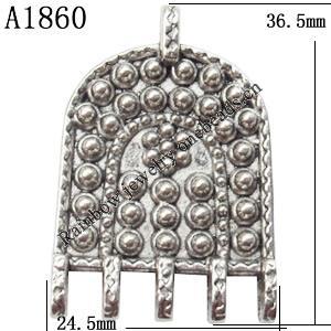 Connector Lead-Free Zinc Alloy Jewelry Findings，24.5x36.5mm hole=3mm Sold per pkg of 100