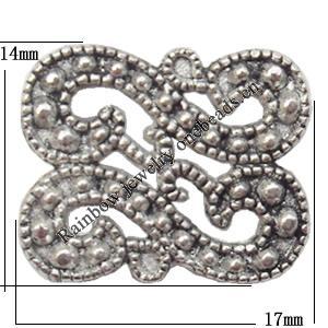 Connector Lead-Free Zinc Alloy Jewelry Findings，17x14mm hole=1mm Sold per pkg of 300