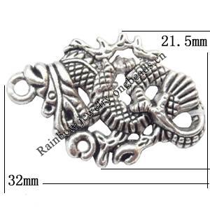Connector Lead-Free Zinc Alloy Jewelry Findings 21.5x32mm hole=2mm Sold per pkg of 300