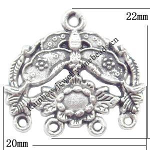 Connector Lead-Free Zinc Alloy Jewelry Findings 22x20mm hole=1.5mm Sold per pkg of 300