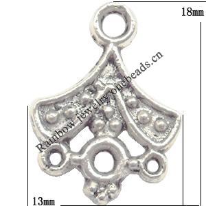 Connector Lead-Free Zinc Alloy Jewelry Findings 13x18mm hole=2mm Sold per pkg of 400