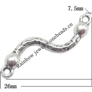 Connector Lead-Free Zinc Alloy Jewelry Findings 26x7.5mm hole=1mm Sold per pkg of 800