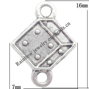 Connector Lead-Free Zinc Alloy Jewelry Findings 7x16mm hole=1mm Sold by Bag