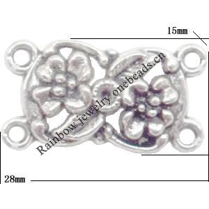 Connector Lead-Free Zinc Alloy Jewelry Findings 28x15mm hole=1.5mm Sold per pkg of 150