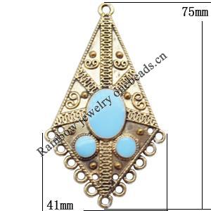 Connector  Lead-Free Zinc Alloy Jewelry Findings 75x41mm hole=2mm Sold per pkg of 50