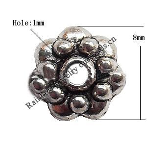 Spacer  Lead-Free Zinc Alloy Jewelry Findings，8mm hole=1mm Sold per pkg of 1000