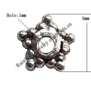 Spacer  Lead-Free Zinc Alloy Jewelry Findings，5mm hole=1mm Sold per pkg of 7000