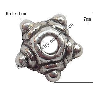 Spacer  Lead-Free Zinc Alloy Jewelry Findings，7mm hole=1mm Sold per pkg of 3000