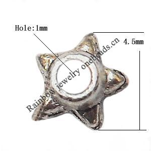 Spacer  Lead-Free Zinc Alloy Jewelry Findings，4.5mm hole=1mm Sold per pkg of 6000