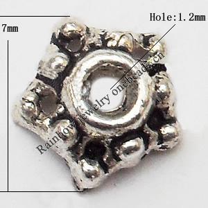 Spacer  Lead-Free Zinc Alloy Jewelry Findings，7mm hole=1mm Sold per pkg of 2500