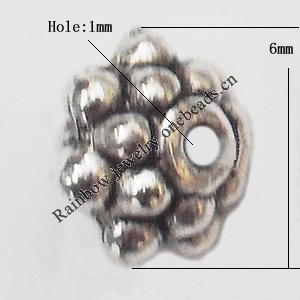 Spacer  Lead-Free Zinc Alloy Jewelry Findings，4x9mm hole=1mm Sold per pkg of 1500