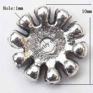 Spacer  Lead-Free Zinc Alloy Jewelry Findings，10mm hole=1mm Sold per pkg of 1000