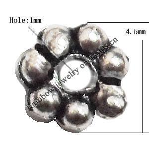 Spacer  Lead-Free Zinc Alloy Jewelry Findings，4.5mm hole=1mm Sold per pkg of 10000