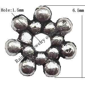 Spacer  Lead-Free Zinc Alloy Jewelry Findings，6.5mm hole=1.5mm Sold per pkg of 4000