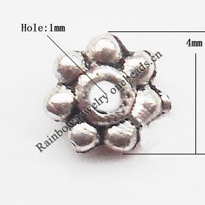 Spacer  Lead-Free Zinc Alloy Jewelry Findings，4mm hole=1mm Sold per pkg of 10000