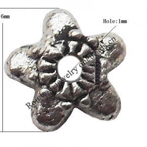Spacer  Lead-Free Zinc Alloy Jewelry Findings，6mm hole=1mm Sold per pkg of 5000