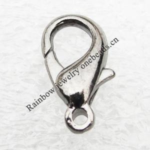 Iron Lobster Clasp, Plumbum black 16x9mm, Hole:Approx 1mm, Sold by Group ( Stock: 1 Group )