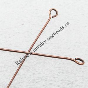 Iron Jewelry Eyepins Red bronze 50mm, Sold by Group ( Stock: 1 Group )