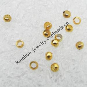 Copper/Brass Spacer Beads, Gold color Round, 2mm, Sold by Group ( Stock: 1 Group )