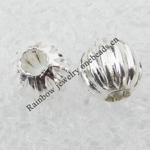 Jewelry Finding Iron Beads, Silver color 6mm, Sold by Group ( Stock: 1 Group )