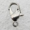 Iron Lobster Clasp, Nickel-free & Lead-free Plumbum black 12x6mm, Hole:Approx 1mm, Sold by Group ( Stock: 1 Group )