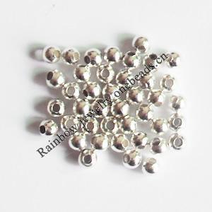 Metal Spacer Beads, Silver color Round, 5mm, Sold by Group (Stock: 1 Group)