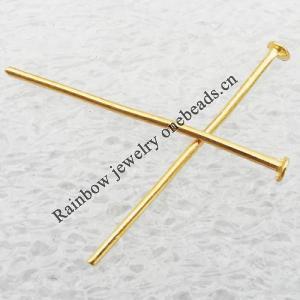Iron Jewelry Headpins Gold color 24mm, Sold by Group ( Stock: 1 Group )