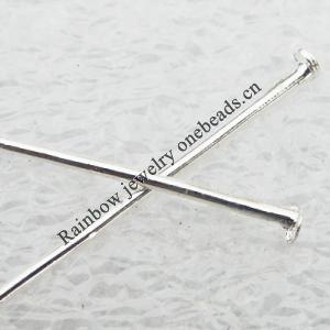 Iron Jewelry Headpins Nickel-free & Lead-free Silver color 26mm, Sold by Group ( Stock: 1 Group )