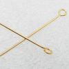 Iron Jewelry Eyepins Nickel-free & Lead-free Gold color 50mm, Sold by Group ( Stock: 1 Group )