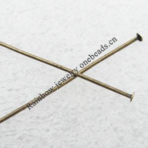 Iron Jewelry Headpins  50mm, Sold by Group ( Stock: 1 Group )
