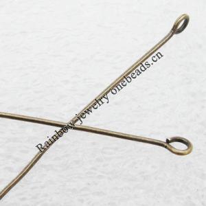 Iron Jewelry Eyepins  50mm, Sold by Group ( Stock: 1 Group )