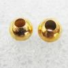Metal Spacer Beads, Gold color Round, 6mm, Sold by Group (Stock: 1Group)